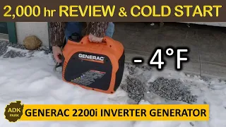 GENERAC 2200i | 2000 HOUR Review | COLD START in FREEZING Temperatures