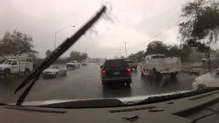 Driving in Tucson, AZ, rain storm