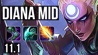 DIANA vs VLADIMIR (MID) | 6/0/6, 500+ games, Dominating | NA Diamond | v11.1