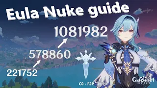 How to Eula Nuke - C0 F2P 1 Million DMG - Rotation & Combo guide. [ GENSHIN IMPACT ]