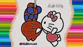 How to draw cute Hello Kitty & Spider-man | Easy DIY