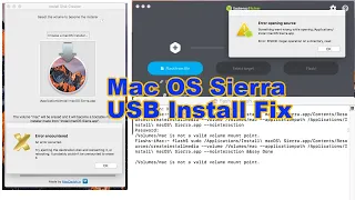 mac is not a valid volume mount point Mac OS Sierra USB Installer Fix