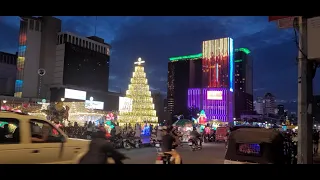 In front of NagaWorld Casino in Phnom Penh at Night