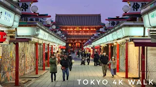 Tokyo - Beautiful Evening Walk through Asakusa - Japan 4K HDR
