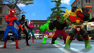 Spiderman rescue Hulk vs batman vs IronMan by Joker vs venom funny video | Game GTA 5 superheroes