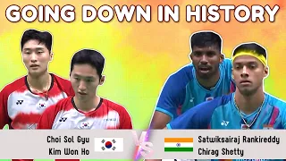 GOING DOWN IN HISTORY | Choi Sol Gyu/Kim Won Ho vs Satwiksairaj Rankireddy/Chirag Shetty