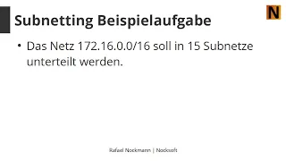 Subnetting Beispielaufgabe 1