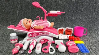 7 Minutes Satisfying Unboxing & Review Pink Dentist Playset Medical Series Set Toy | ASMR Video