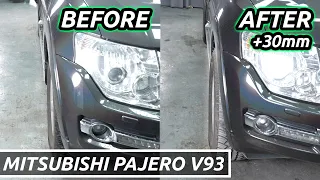Mitsubishi Pajero 30mm Wheel Spacers Before And After - BONOSS Off-Road Parts