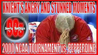 Bobby Knight's Angry and Stunned Moments, his last IU game - Indiana vs Pepperdine (2000 Tourney)