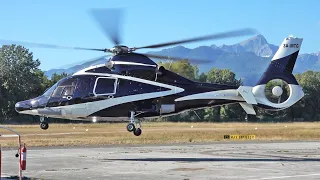 Luxurious VIP Airbus Helicopters H155 landing, start up & take off at Massa  airfield