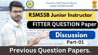 Rajasthan Fitter Junior Instructor Previous Year Question Paper Discussion . Part-01