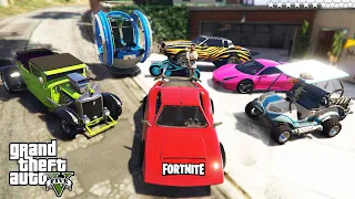 GTA 5 - Stealing FORTNITE CARS With Franklin | (Real Life Cars #31)