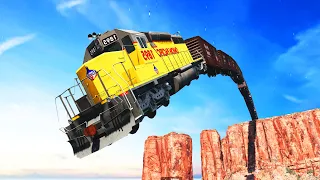 Train Accidents Derailments 😱 Trains Railways Cliff END Disasters | BeamNG DRIVE