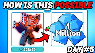 BASIC To 1 MILLION GEMS Day #5! (Toilet Tower Defense)