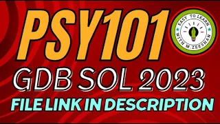 PSY101 GDB Solution Spring 2023/ PSY101 GDB 2023 Solution @easytolearnwithm.zeeshan