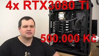 4x RTX3080 Ti + vodní okruh na míru = Počítač pro 3D renderování