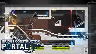 BRIDGE CONSTRUCTOR PORTAL - Level 26 to 28! (Gameplay)