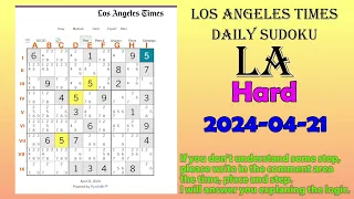 Los Angeles Times Daily Sudoku 2024-04-21 1757 Hard