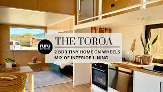 Ruru Tiny Homes: The Toroa - double storey two bedroom tiny home on wheels - Mix of interior lining