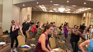 Leg Blast with Chair Class During the Daytona Road Trip