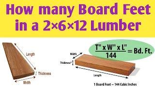 How many Board Feet in a 2×6×12 Lumber | Board foot