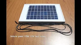 Solar panel 15W 12V test video