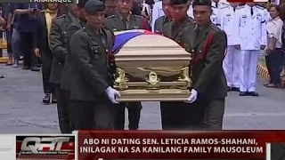 QRT: Abo ni dating Sen. Leticia Ramos-Shahani, inilagak na sa kanilang family mausoleum