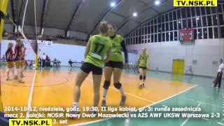 tv.nsk.pl 2014-10-12 NOSiR Nowy Dwór Mazowiecki - AZS AWF UKSW Warszawa 2-3 2.set gop