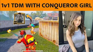 Conqueror Girl Challenged Me In Pubg  TDM| Tdm Battle | Pubg Mobile | 1v1 | Pro girl