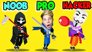 Can We Go NOOB vs PRO vs HACKER In DEATH INCOMING!? (ALL LEVELS!) Prezley