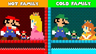 Doki Mario: Mario and Luigi Family Hot vs Cold Challenge | Game Animation