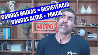 Cargas baixas para resistência e cargas altas para força?