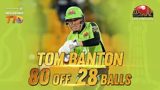 Tom Banton I 80 off 28 balls I Man of the Match I Match 20 I Qalandars I T10 League Season 3