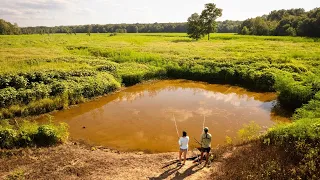 ANCIENT BEASTS Were Hiding in this MUD PUDDLE!!! Jurassic Park Fishing! (SURPRISING!)