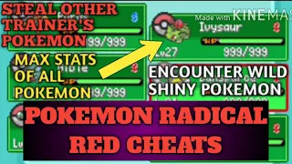 ALL CHEATS FOR POKEMON RADICAL RED GBA ROM HACK BY SOUPERCELL and KOALA4[PART-2]