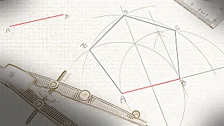 How to draw a regular pentagon knowing the length of one side