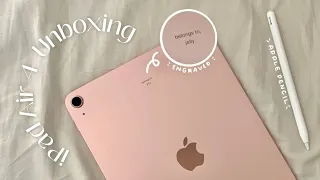 #10 ♡ unboxing ipad air 4th (with engraving)📱ROSE GOLD