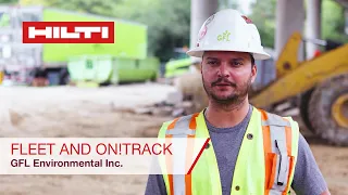 Hilti Tool Fleet Management and ON!Track Asset Management testimonial from GFL Environmental Inc.