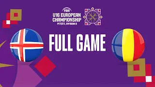 Iceland v Romania | Full Basketball Game | FIBA U16 European Championship 2023 - Division B
