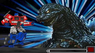 OPTIMUS PRIME vs GODZILLA - Highest Level Incredible Epic Fight!