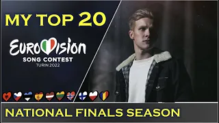 Eurovision 2022 | My Top 20 | National Finals Season | So far (16/01/2022)