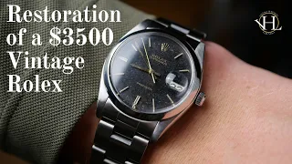 Restoration of a Vintage $3500 Rolex Oysterdate Precision 'Starry Night' Dial (Polishing) | ASMR