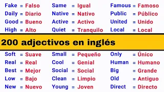 Adjetivos muy utilizados en inglés para formar oraciones en inglés. | Aprender-inglés