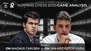 GM Jan-Krzysztof Duda breaks Magnus` world record game streak - Norway Chess 2020 Round 5