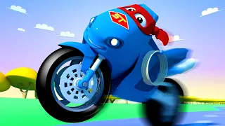 The motorbike truck ! Carl the Super Truck - Car City ! Cars and Trucks Cartoon for kids