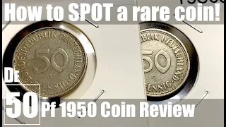 How to collect? ... the rare Germany 1950 50 Pfennig coin to spot!