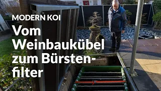 Jürgens Eigenumbau von Endlosband- auf Bürstenfilter | Modern Koi Blog #6523