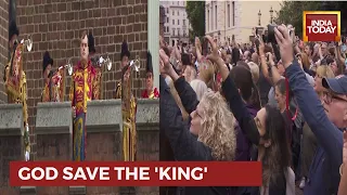 Crowd Sings 'God Save The King' Outside St James's Palace During Proclamation Of King Charles III