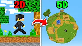 Minecraft but From 2D to 3D to 4D to 5D...